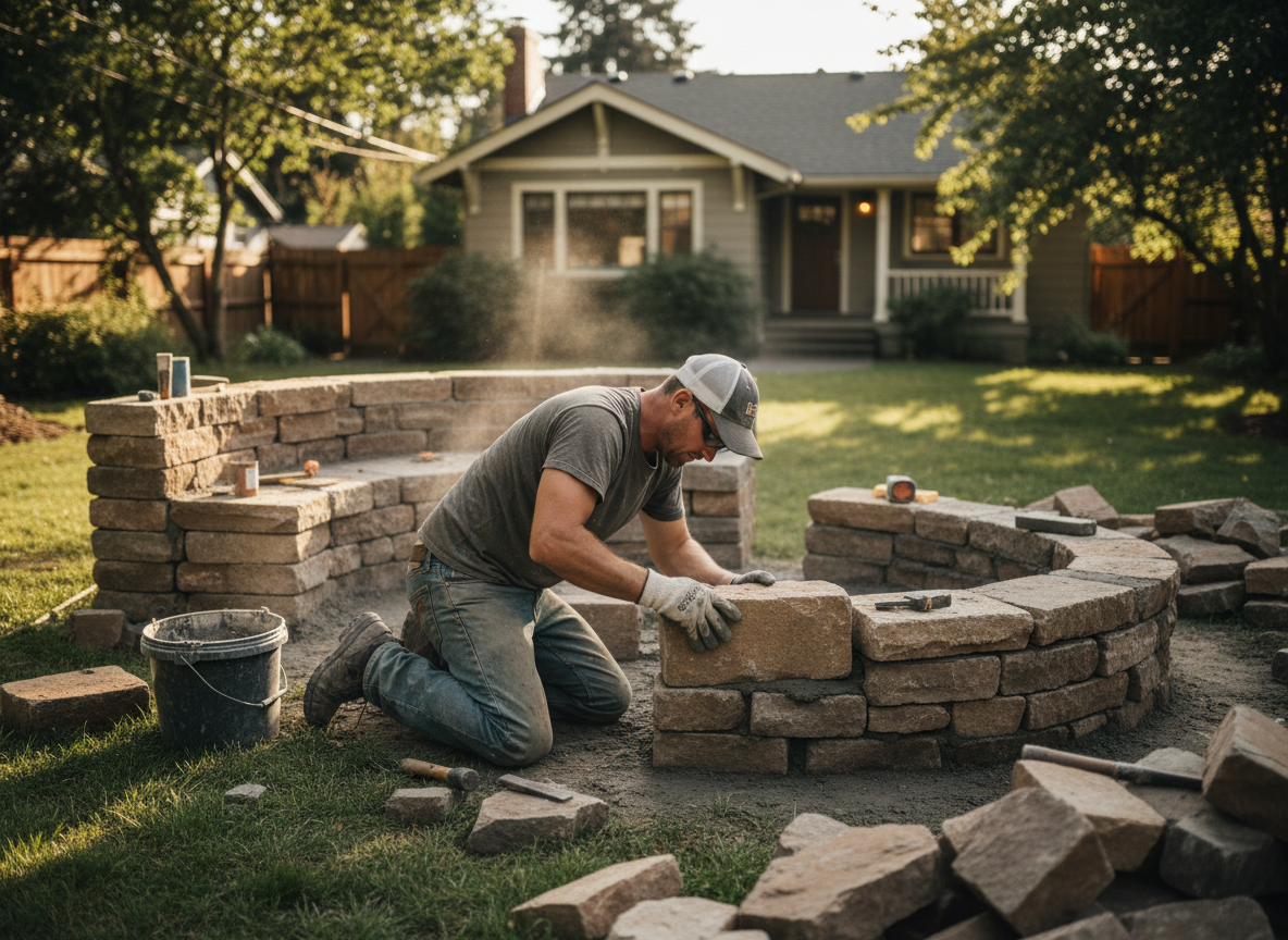 fire pit masonry in Milwaukie