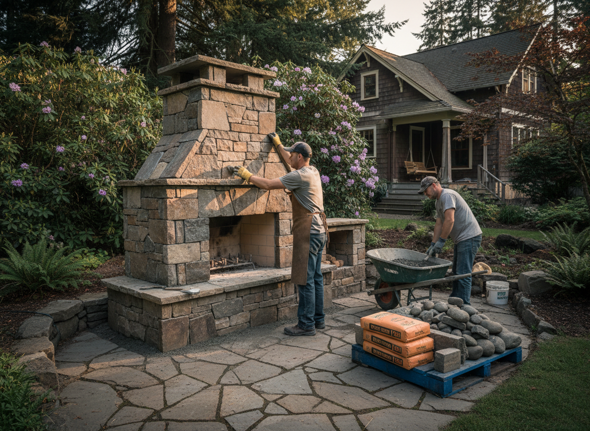 outdoor fireplace builders in Milwaukie